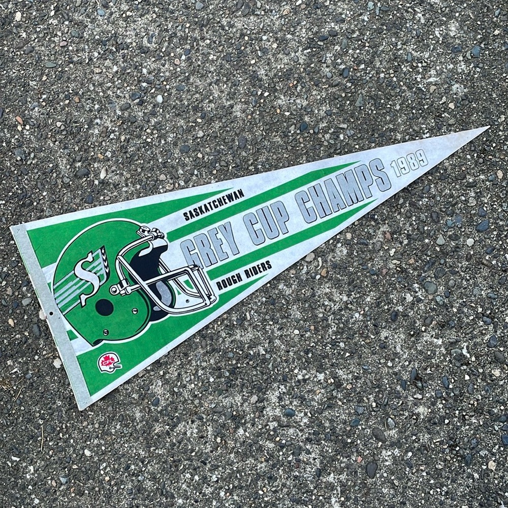 Vtg 1989‎ Grey Cup Champs Felt Flag